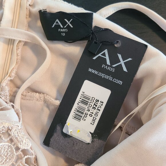 AX Paris Pink Crochet Lace Strappy Bodycon Dress sz 10 Party Cocktail NEW Fairy - Picture 4 of 9